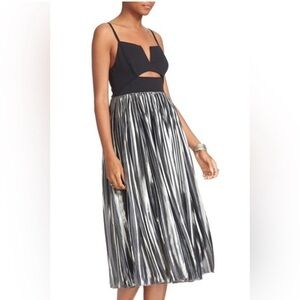 New with Tags Free People Black and Silver Midi Dress